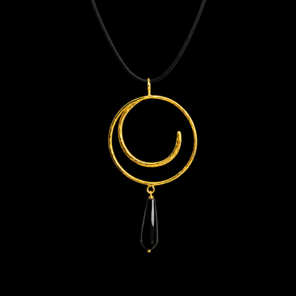 Happiness ασημένιο 925 μενταγιόν κύκλος με επιχρύσωση