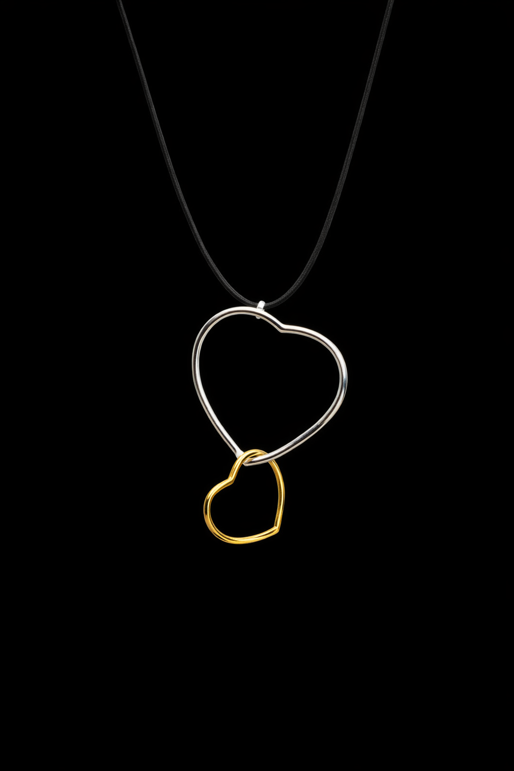 Harmony ασημένιο 925 μενταγιόν καρδιές με επιχρύσωση