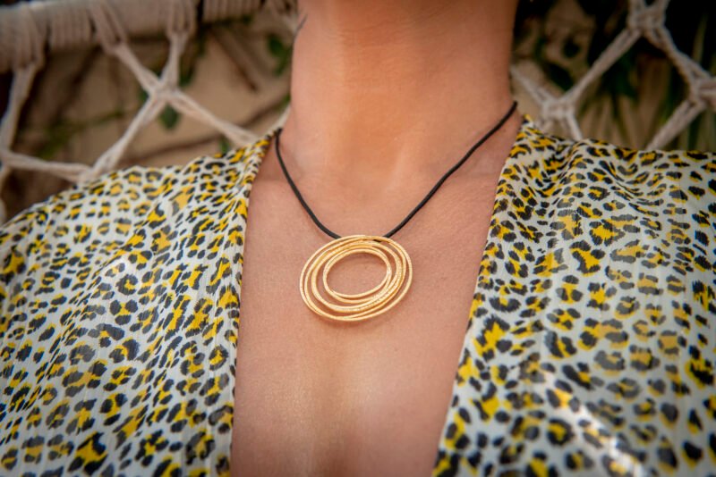 whirling gold χειροποίητο ασημένιο 925 μενταγιόν με επιχρύσωση - Image 2