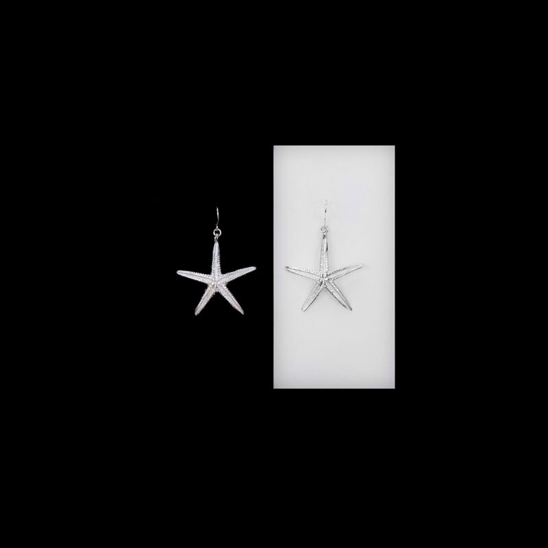 sea stars χειροποίητα ασημένια σκουλαρίκια