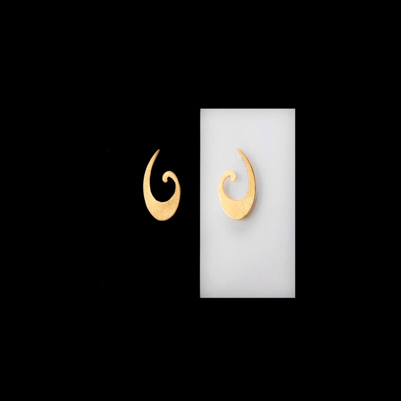 ukiyo gold χειροποίητα ασημένια σκουλαρίκια με επιχρύσωση