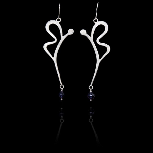 buterfly χειροποίητα ασημένια σκουλαρίκια με όνυχα