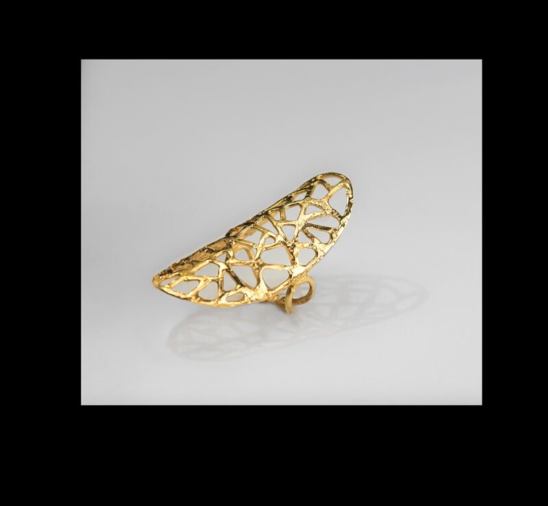 diakladosis gold ring χειροποίητο ασημένιο δαχτυλίδι με επιχρύσωση - Image 2