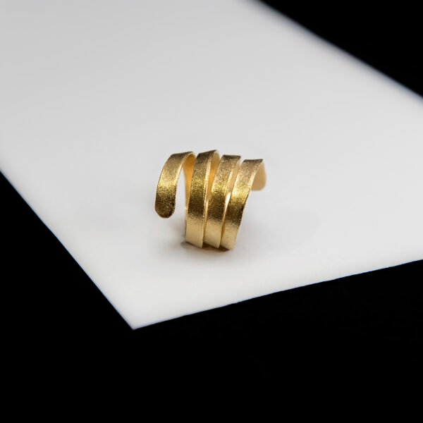 spira ring gold χειροποίητο ασημένιο 925 δαχτυλίδι με επιχρύσωση