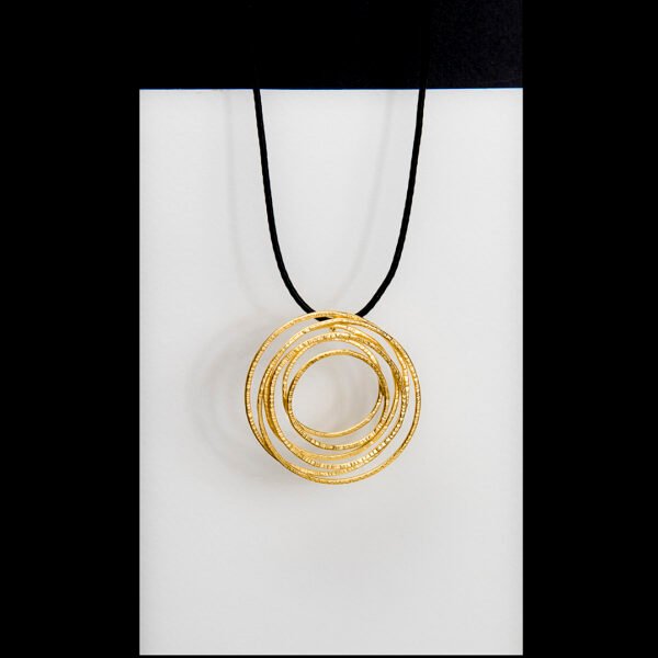 whirling gold χειροποίητο ασημένιο 925 μενταγιόν με επιχρύσωση