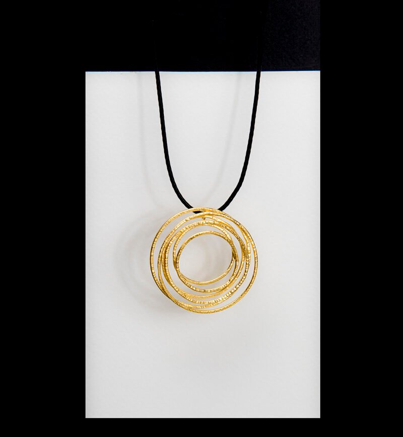 whirling gold χειροποίητο ασημένιο 925 μενταγιόν με επιχρύσωση
