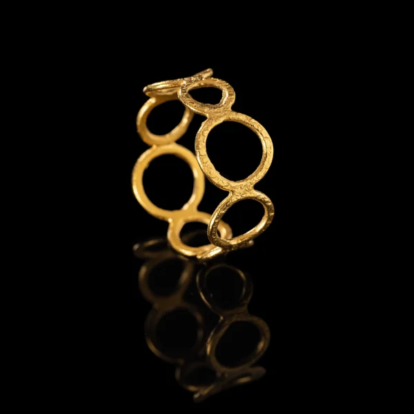 quaiet gold χειροποίητο ασημένιο δαχτυλίδι με επιχρύσωση