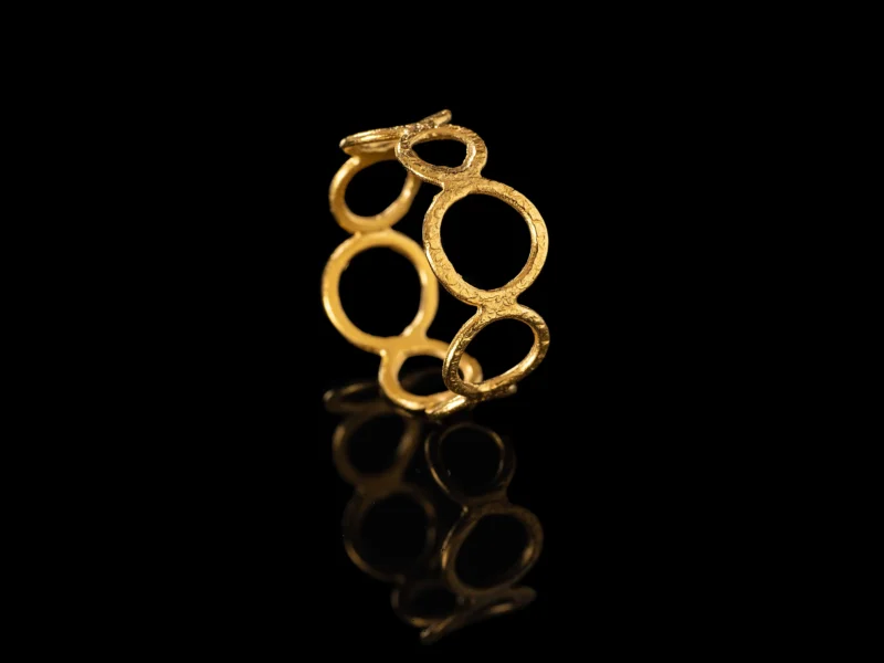 quaiet gold χειροποίητο ασημένιο δαχτυλίδι με επιχρύσωση