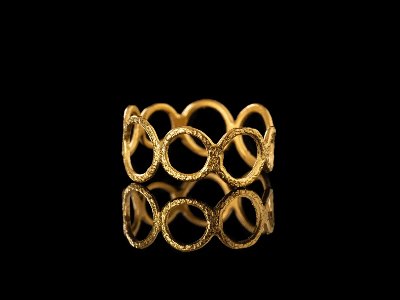 quaiet gold χειροποίητο ασημένιο δαχτυλίδι με επιχρύσωση - Image 2