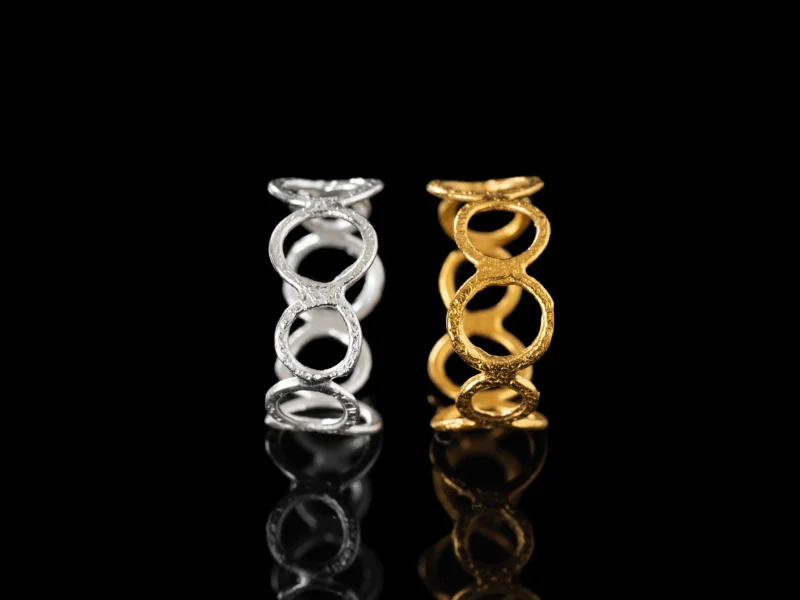 quaiet gold χειροποίητο ασημένιο δαχτυλίδι με επιχρύσωση - Image 4