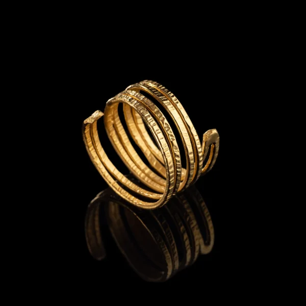 whirling ring χειροποίητο ασημένιο δαχτυλίδι με επιχρύσωση