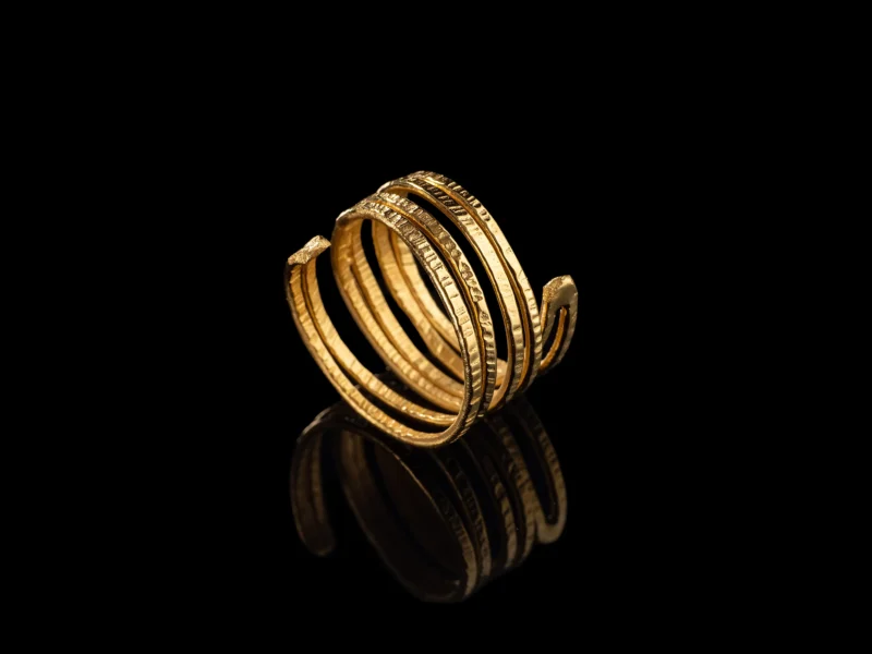 whirling ring χειροποίητο ασημένιο δαχτυλίδι με επιχρύσωση
