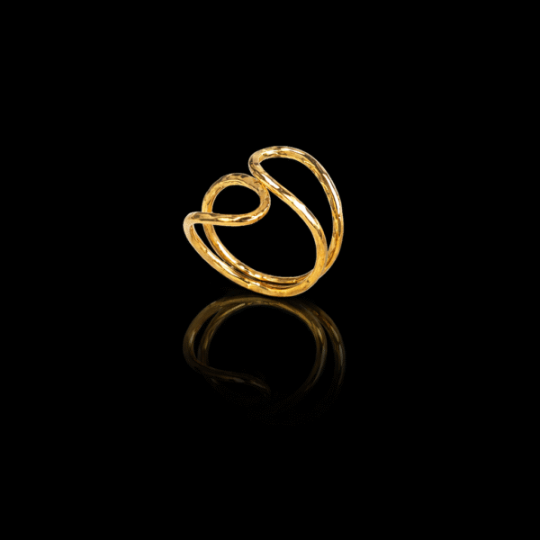 alpas χειροποίητο ασημένιο δαχτυλίδι με επιχρύσωση