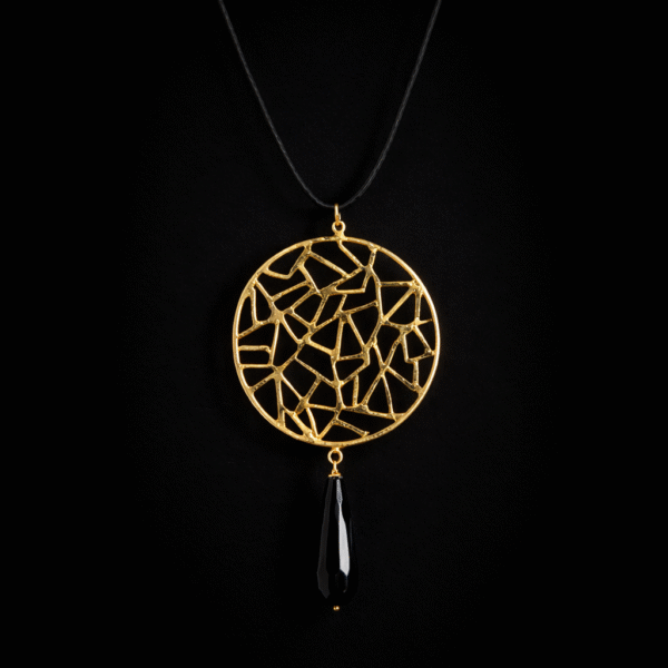 diakladosis gold χειροποίητο ασημένιο 925 μενταγιόν με επιχρύσωση