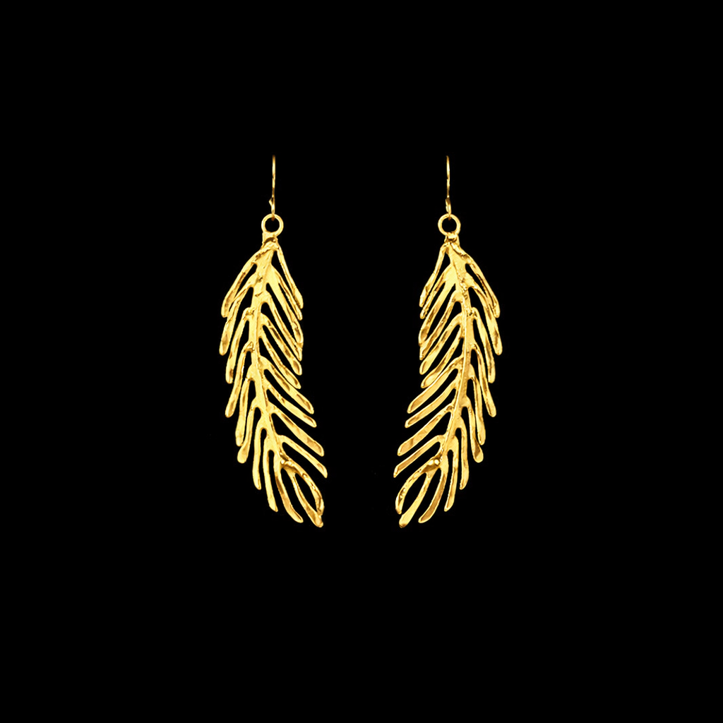 fteri gold χειροποίητα ασημένια σκουλαρίκια με επιχρύσωση