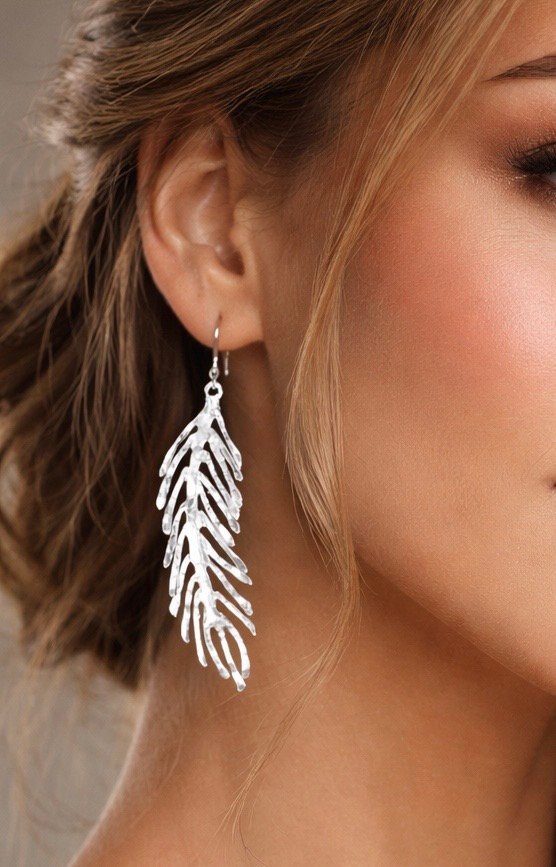 fteri χειροποίητα ασημένια σκουλαρίκια - Image 2