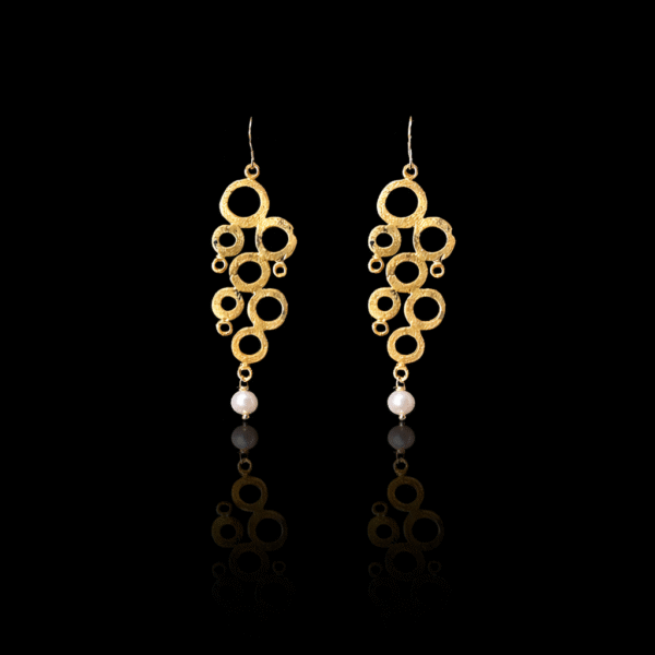 joy Χειροποίητα Ασημένια Σκουλαρίκια με Επιχρύσωση