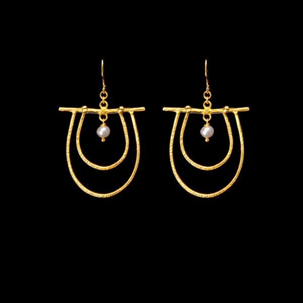 ken Χειροποίητα Ασημένια Σκουλαρίκια με Επιχρύσωση