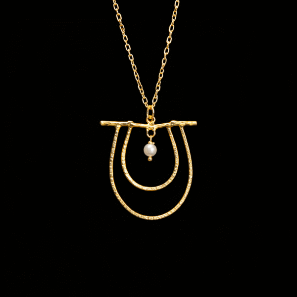 Ken Necklace – Επιχρυσωμένο Μενταγιόν με Μαργαριτάρι από Ασήμι 925