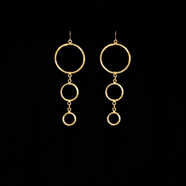 kiklos Gold  Χειροποίητα Ασημένια Σκουλαρίκια με Επιχρύσωση