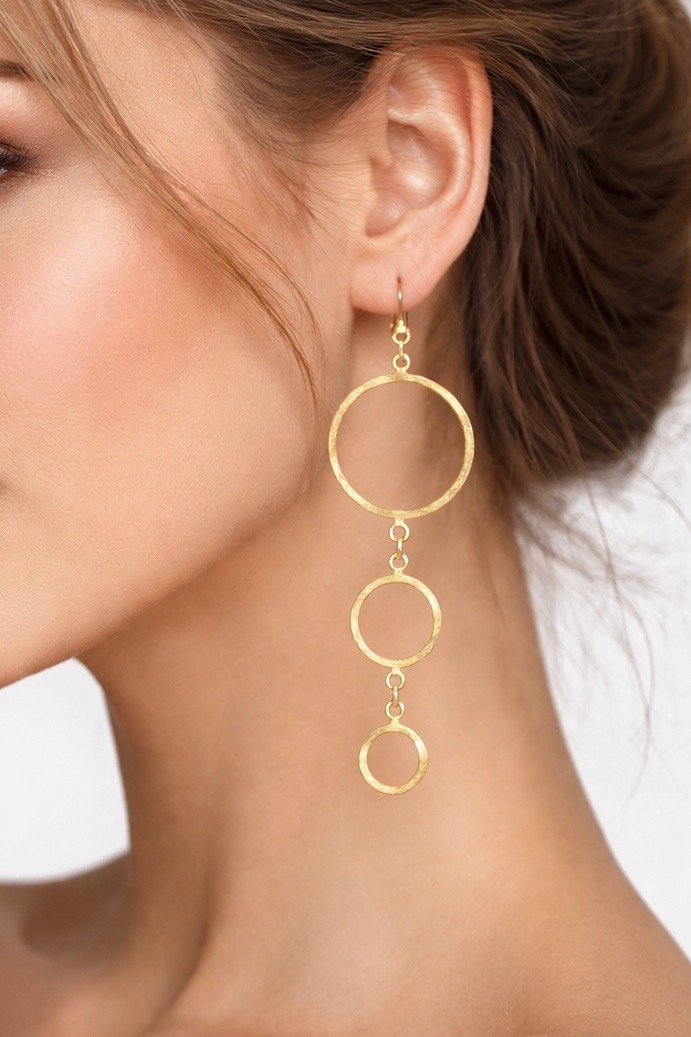 kiklos Gold Χειροποίητα Ασημένια Σκουλαρίκια με Επιχρύσωση - Image 2