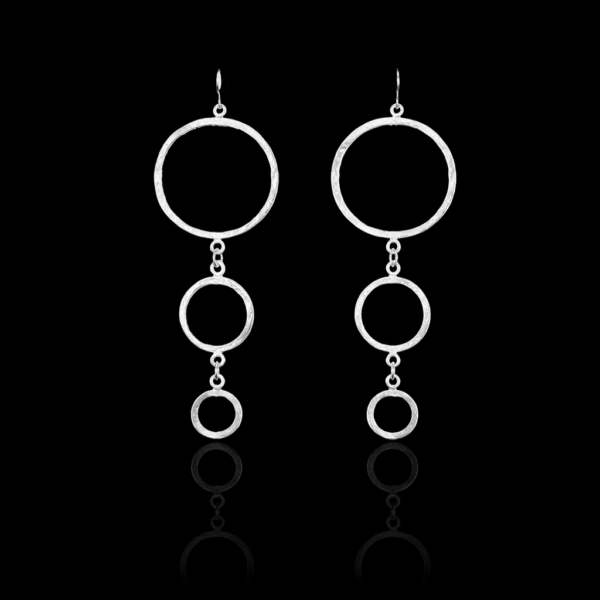 lefkos kiklos χειροποίητα ασημένια σκουλαρίκια