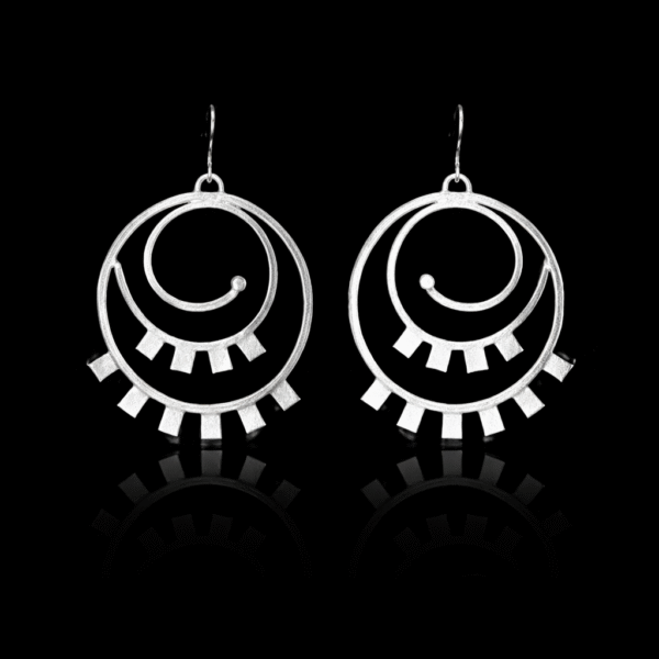 perspective χειροποίητα ασημένια σκουλαρίκια