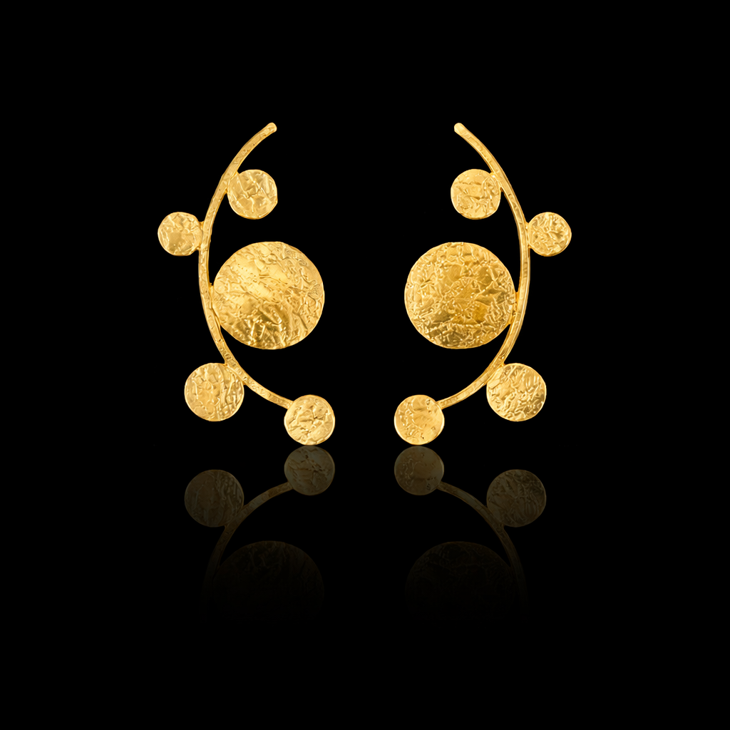 planets Χειροποίητα Ασημένια Σκουλαρίκια με Επιχρύσωση