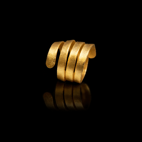 spira ring gold Χειροποίητο Ασημένιο 925 Δαχτυλίδι με Επιχρύσωση