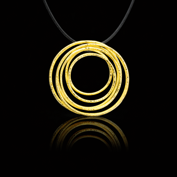 whirling gold χειροποίητο ασημένιο 925 μενταγιόν με επιχρύσωση