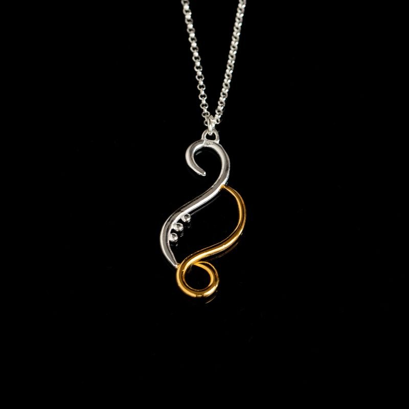 Dual Flow Rebirth Pendant — Silver & Gold 925