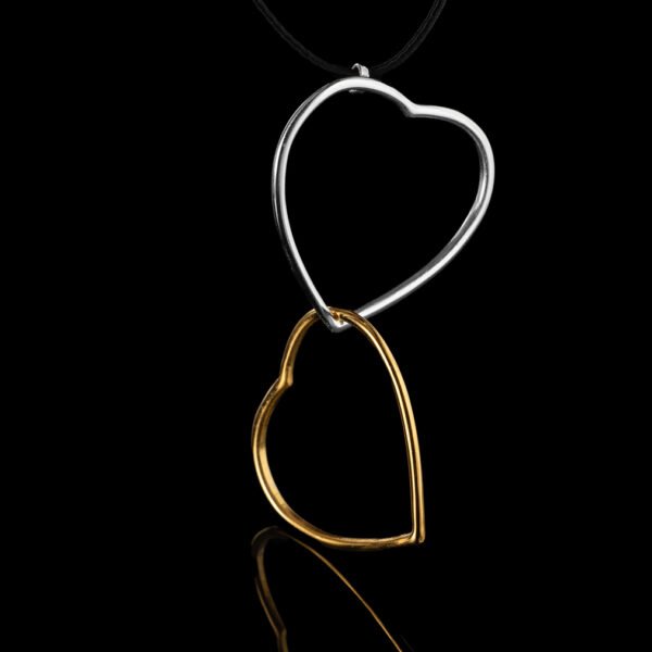 Enso double - Διπλή καρδιά με επιχρύσωση