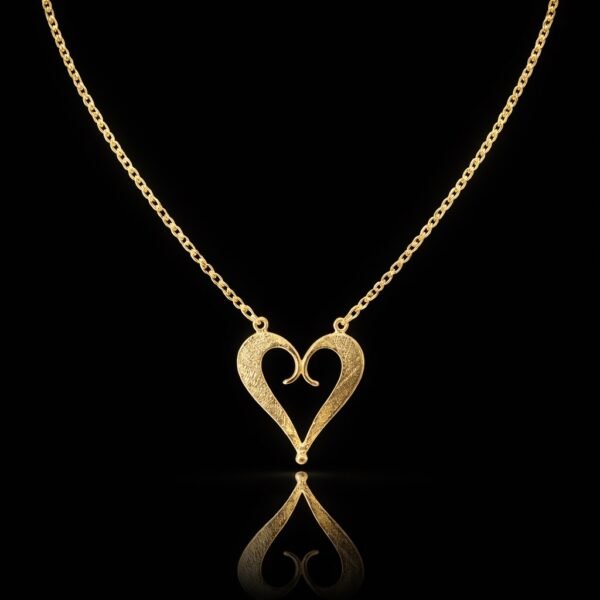 amia gold χειροποίητο ασημένιο μενταγιόν καρδιά με επιχρύσωση