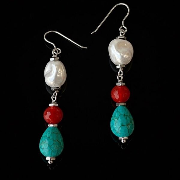 Sunset earrings Σκουλαρίκια με ημιπολύτιμες πέτρες