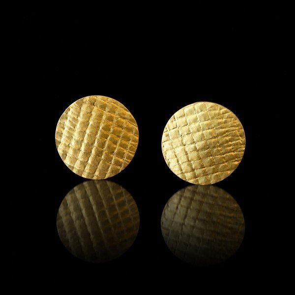 Aurelia earrings - Σκουλαρίκια με επιχρύσωση και ανάγλυφη επιφάνεια