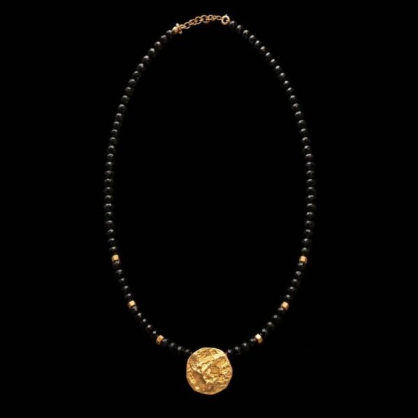 Golden Moon - Μενταγιόν από ασήμι 925 με όνυχα και επιχρύσωση
