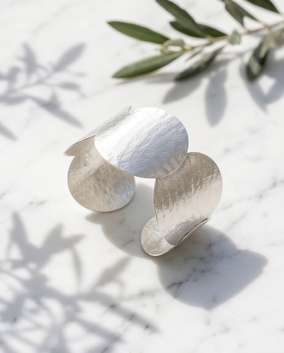 Luna Bracelet - Statement Βραχιόλι με επαργύρωση - Image 4