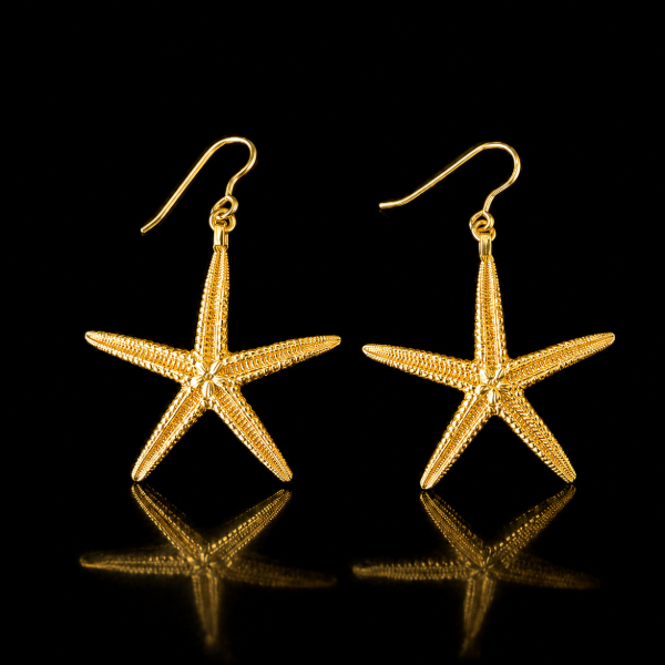 Sea Stars Gold – Σκουλαρίκια Από Ασήμι 925 Με επιχρύσωση