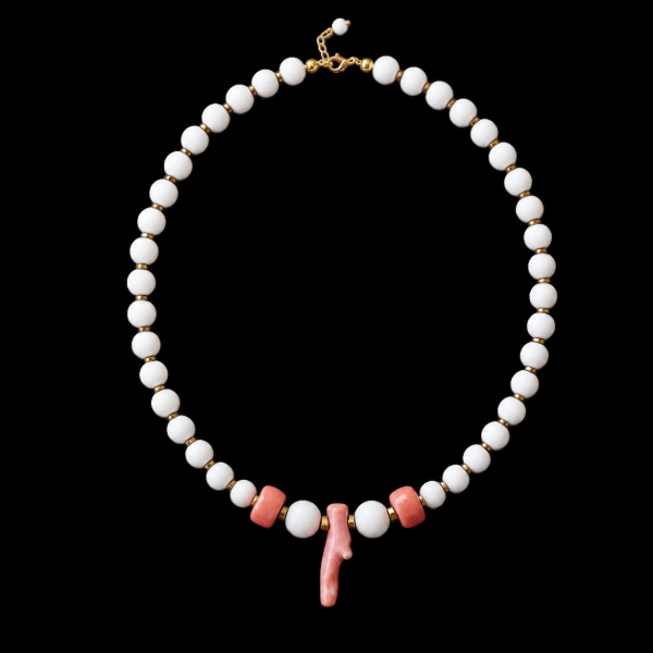 Pink Coral – Ρομαντική κομψότητα σε ροζ κοράλλι & λευκό αχάτη