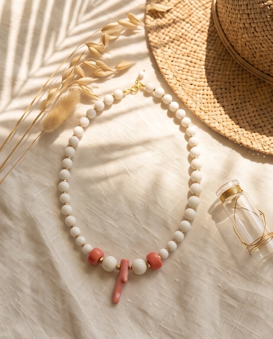 Pink Coral – Ρομαντική κομψότητα σε ροζ κοράλλι & λευκό αχάτη - Image 4